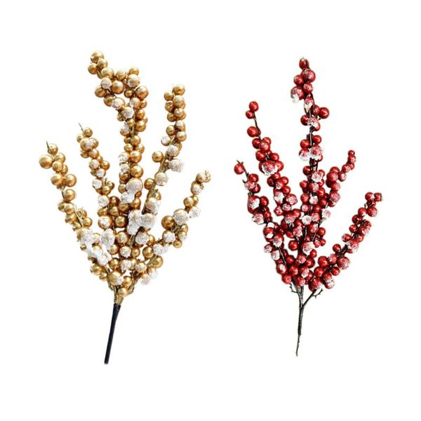 

decorative flowers & wreaths home decoration christmas simulation sauce ornament decorations 36cm froth berry red gold bright metallic cutti