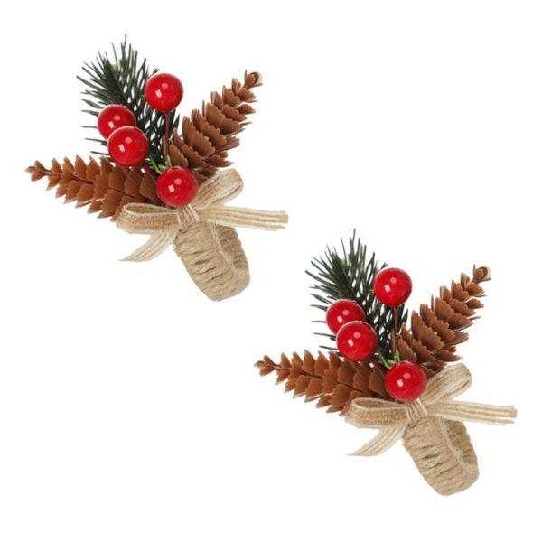 

napkin rings 2pcs xmas design chic buckles christmas table supplies (red)
