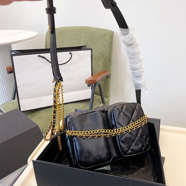 

retro brand classic designer shoulder bags handbag ladies fashion leather designer handbags lady camera bag black messenger with original bo