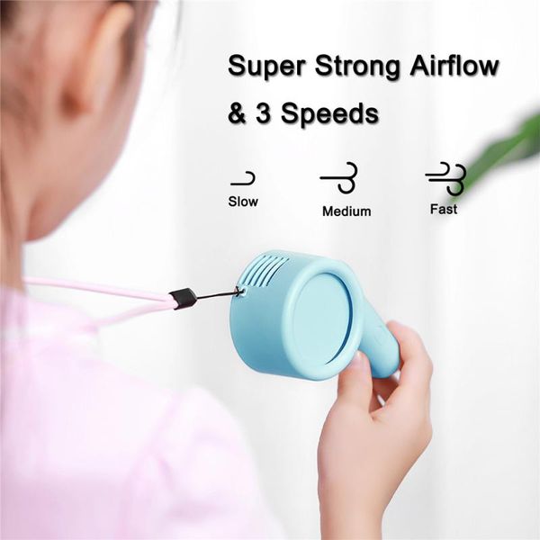 

electric fans personal necklace portable fan 3 adjustable speeds mini wearable usb rechargeable desk perfect for kids women outdoor