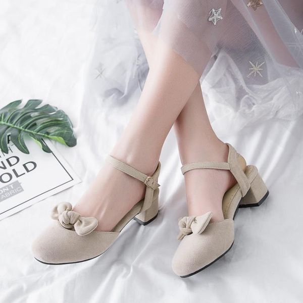 

dress shoes ferlenz big size 8 9  11 12 sweet bow-tie casual with thick heels, Black