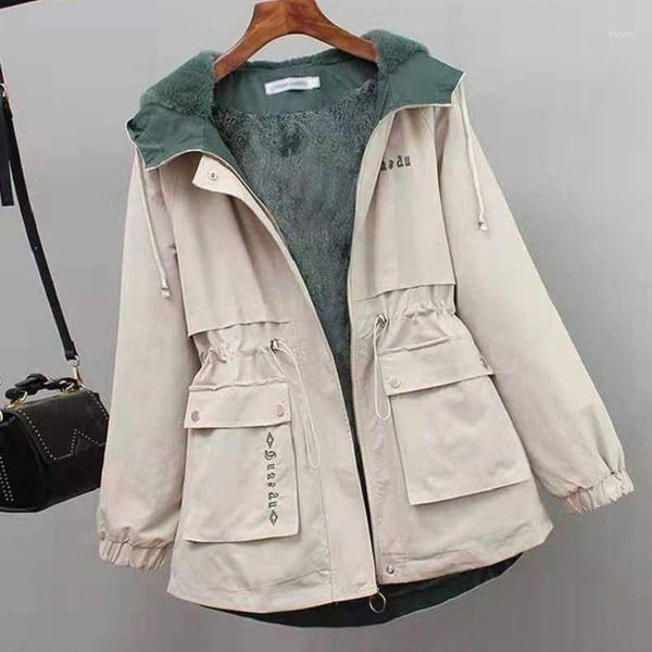 

women's trench coats short style padded all-match korean-style casual coat, Tan;black