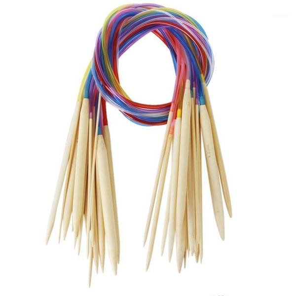 

sizes circular bamboo knitting needles set with colored tube 2.0mm-10.0mm 80cm1