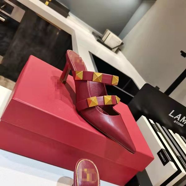 

2021 rivet womens sandals classic design parchment material comfortable high heel luxury elegant worthy of your size us 35-41, Black