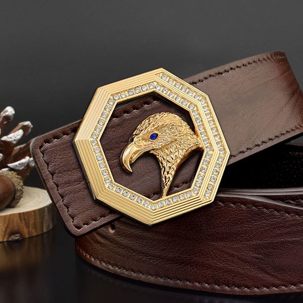 

brand belt new belt men's leather smooth buckle casual versatile fashion personalized trouser, Black;brown