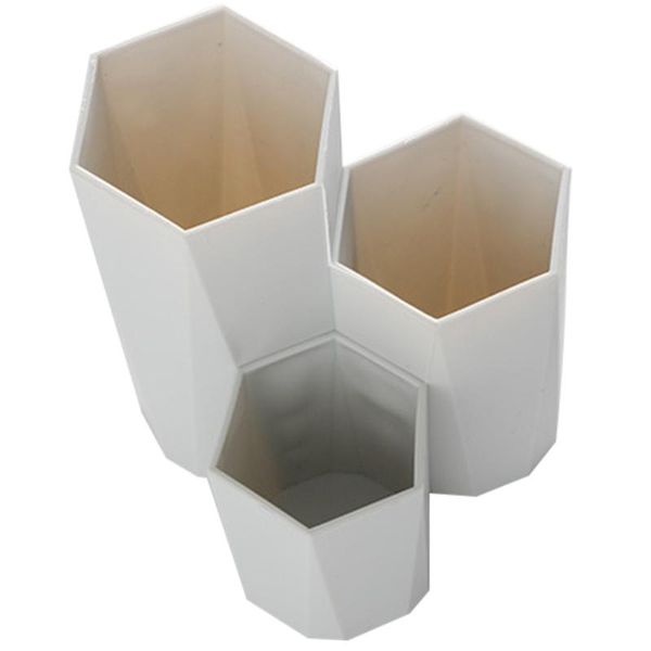 

pen holder tools jewelry pencil cosmetic makeup brush storage box case 3 lattices lipstick table bedroom organizer accessories boxes & bins
