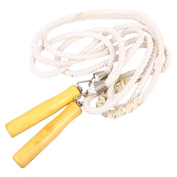 

p.e.test jump rope durable jumping exercise sport equipment wooden handle skipping for school (3 meters) ropes