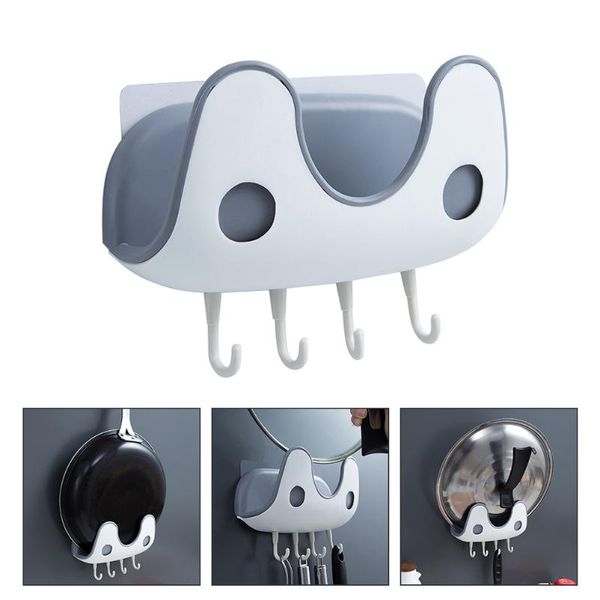 

hooks & rails 2pcs wall mounted pan lid rack cutting board holder kitchen supply punch-free