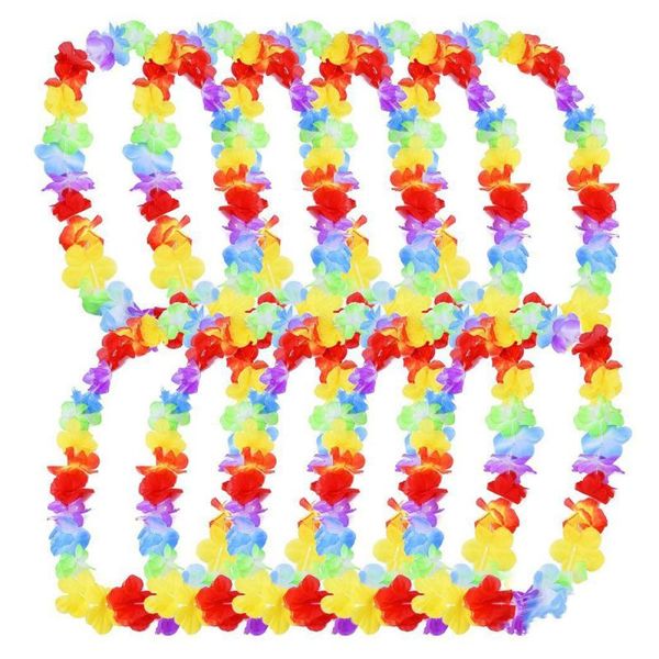 

decorative flowers & wreaths 20pcs hawaii christmas wreath door decoration hawaiian party artificial flower garland necklace holiday supplie