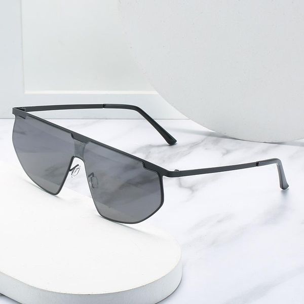 

sunglasses oimg fashion men women trend metal personality one piece lens ladies vintage design, White;black
