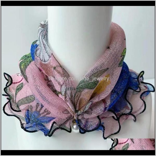 

wraps hats, & gloves aessories2021 for women lady silk chiffon scarf lace gifts hair variety pearl neck bandana fashion scarves chic drop de, Blue;gray