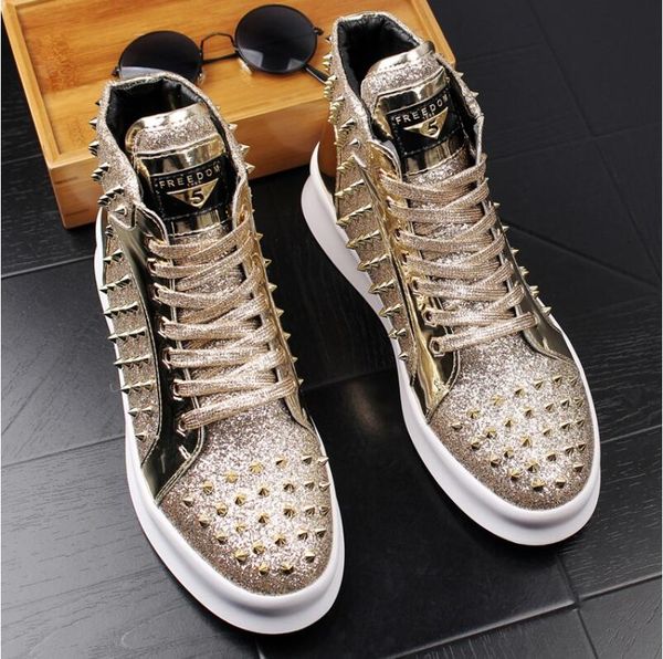 Nuovo arrivo Luxury Mens rosso Casual Comfort Shoes High Top Lace Up Man nero Trending Leisure Shoes Flat Platform chaussures