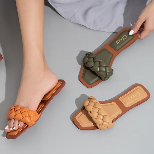 

flat bottom women's sandals summer slippers female solid color home indoor shoes breathable flip flops, Black