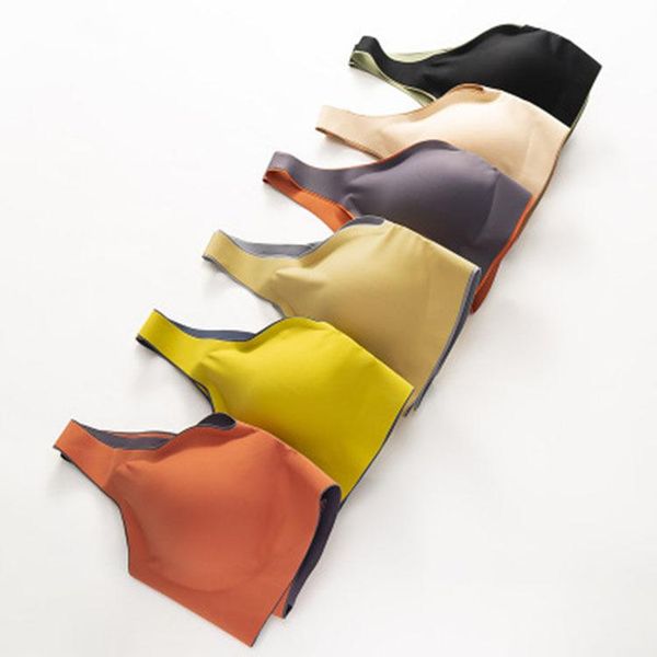 

yoga outfit thai latex breathable underwear seamless undershirt gathering type bra without steel ring sports women