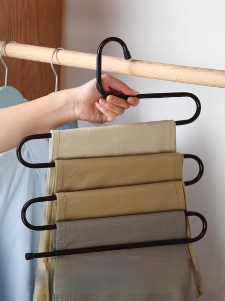 

clothes hanger storage rack s-shaped pants multilayer hanging hangers & racks