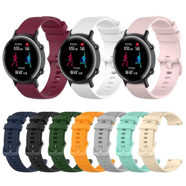 

watch bands 20mm silicone watchband for honor magic 2 42mm band strap bracelet huawei gt sport edition wrist, Black;brown