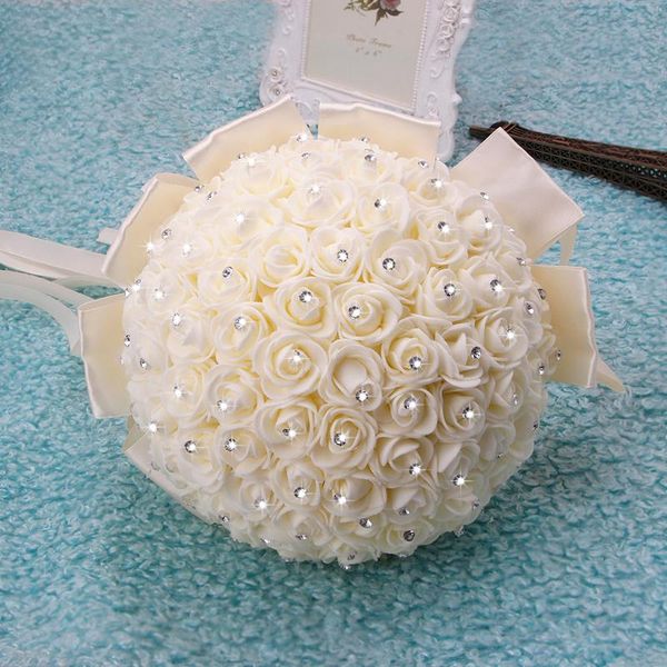 

decorative flowers & wreaths wedding bridal bouquets fake bridesmaid rose centerpiece bride hydrangea artificial white lily of the vall