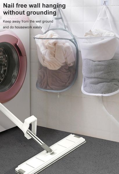 

colors wall mounted folding net dirty clothes basket laundry underwear washing bags travel portable clothing organizer bra bag
