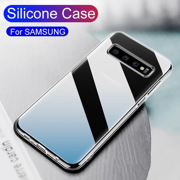Casos de silicone suaves ultra claros para Samsung Galaxy S20 Fe S21 S10 Lite Plus A71 A51 A41 A21S A70 A50 A52 A72 Capa transparente