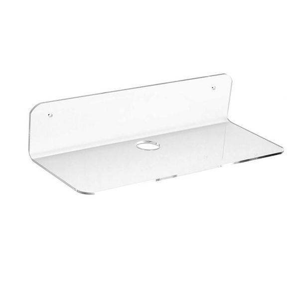 

hooks & rails with cable clips perforated for speaker multifunctional wall shelves acrylic floating living room book doll decorative clear