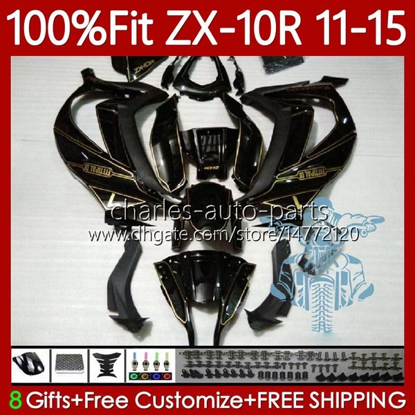 Ferios de injeção para Kawasaki Ninja ZX 10 R 1000 CC ZX1000 C 11-15 101NO.42 ZX 10R 1000CC Black Golden ZX-10R ZX10R 11 12 13 14 15 ZX-1000 2012 2012 2013 2014 2015