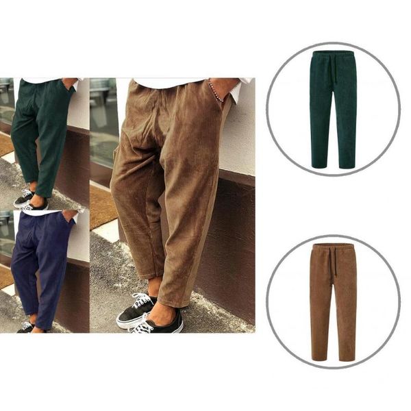 

men's pants wide leg corduroy comfortable men straight-leg for daily wear, Black