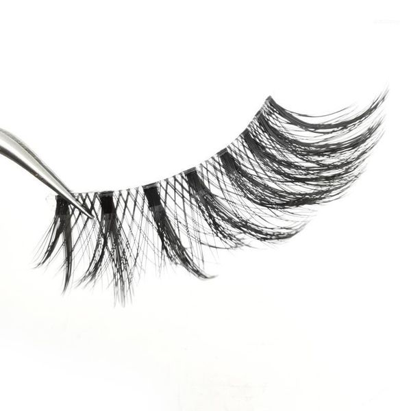 

3pairs invisible band transparent 3d lashes natural long wispy false eyelashes +tweezers1