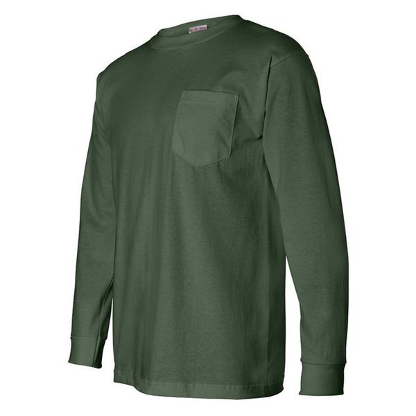 

tees women's t-shirt custom made men's pocket long sleeve round neck cultural t-shirt printed and embroidered, White