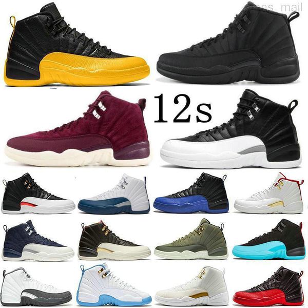 

jumpman 12 12s xii basketball shoes mens univeristy blue gold flu game dark concord indigo reverse nylon taxi sports sneakers size 13