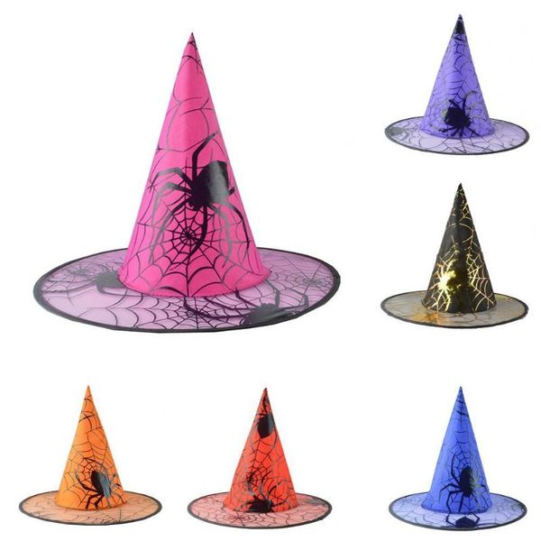 

party hats witch hat stylish unique pattern gauze halloween cosplay cap for home
