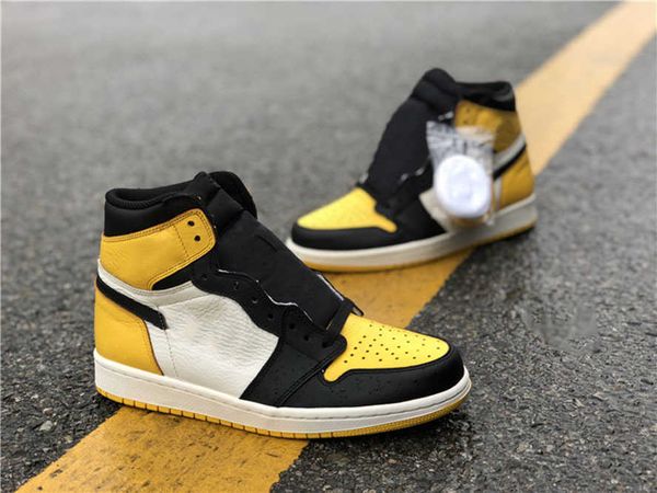 

genuine jumpman 1 high-men's basketball shoes black and yellow toes men's sports shoelaces shoe box full size 40--46opa7bssj