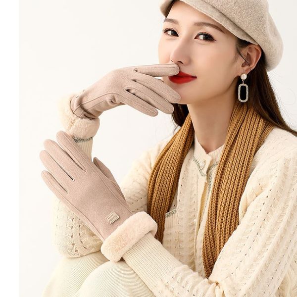 

classic design women popular sport party suedette gloves for gift, Blue;gray