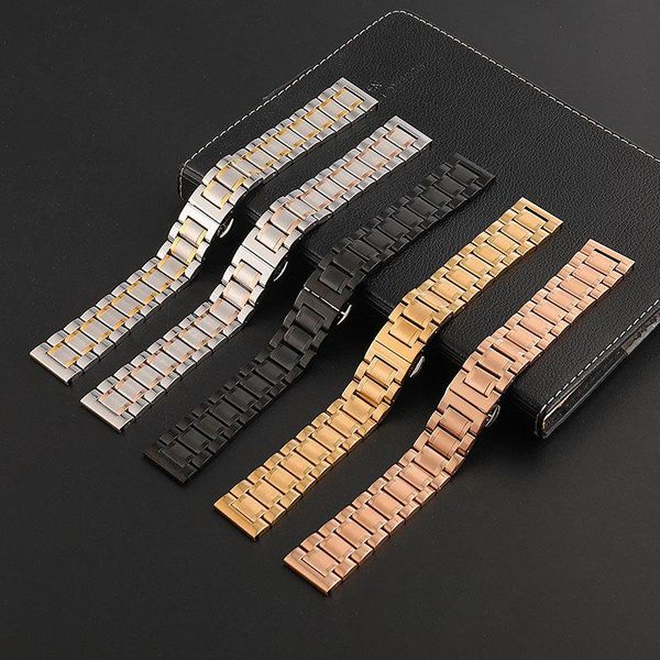 

watch bands brand universal stainless steel watchband 18mm 20mm 22mm bracelet women/men's wrist strap suitable for various, Black;brown