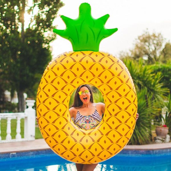 

swimming ring pineapple water inflatable children pool float circle seat lifebuoy safely life vest & buoy