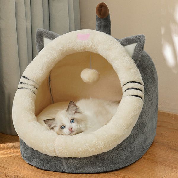 Quatro estações Universal Primavera e verão Cat Houses Animais de Estimação Sofá Cama Fechado Removível Lavável Canil Kennel Red Gatinho Casa Cats Villa Pet Dogs Barraca para Cão Small