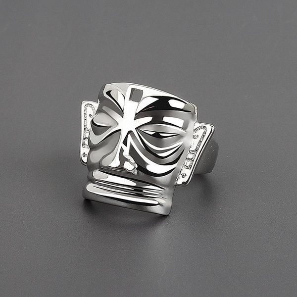 

cluster rings retro mask type skull ring female bohemian punk adjustable male stainless steel jewelry massive couple, Golden;silver