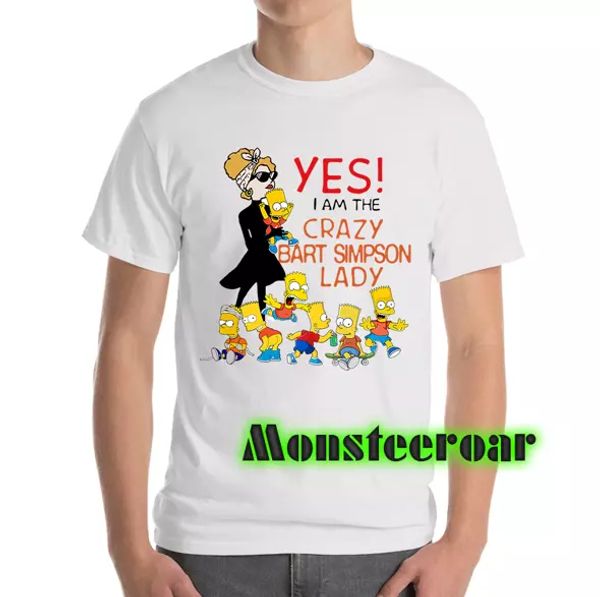 

yes i am the crazy lady cartoon family gift funny white tshirt s6xl, White;black
