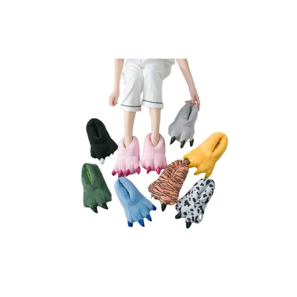 

couple slippers cartoon cute warm plush indoor home/gjw80104, Black