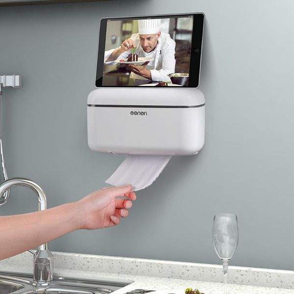 

bathroom storage & organization punch-toilet paper box waterproof hanging tissue shelf multi-function pumping rack napkin holder#30
