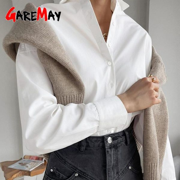 

women's blouses & shirts white oversize shirt cotton 100% blouse 2021 elegant autumn khaki basic collar long sleeve beautiful vintage