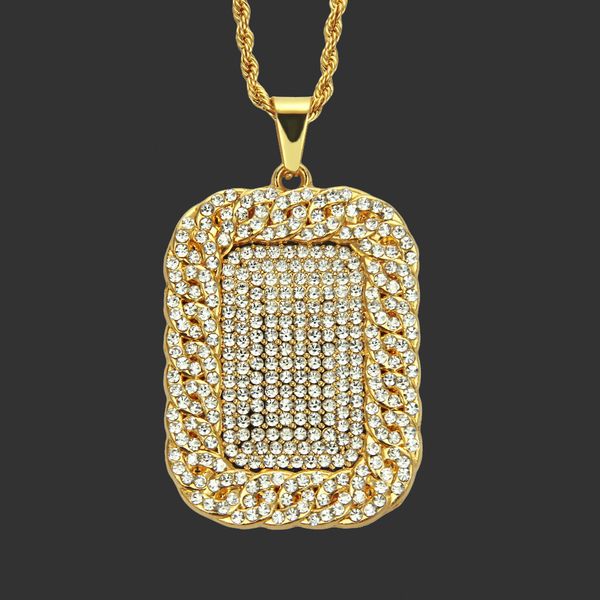 

amulet neck pendants full diamond necklace men's domineering pendant accessories, Silver