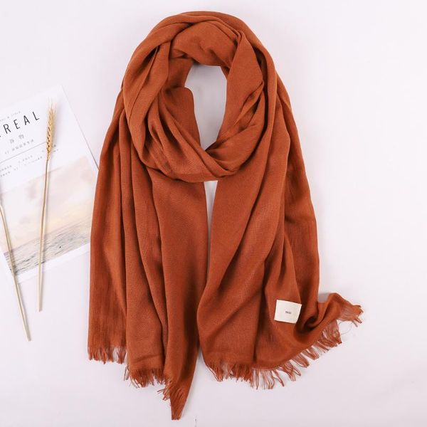 

scarves jtvovo 2021 85x200cm 15 colors women's scarf shawl with solid color cotton and linen frayed edges soft head wrap scarver cap, Blue;gray