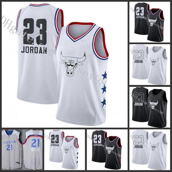 

chicago bulls men #23 michael jor dan white #21 jimmy butler white jersey, Black