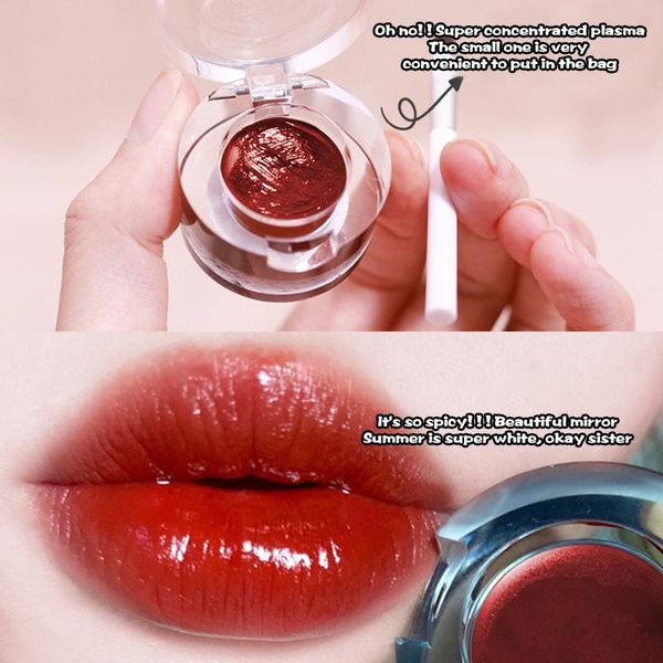 

lip gloss smooth texture canned mud wine heart lipstick mirror matte jelly whiting sweet gift cosmetics tslm1