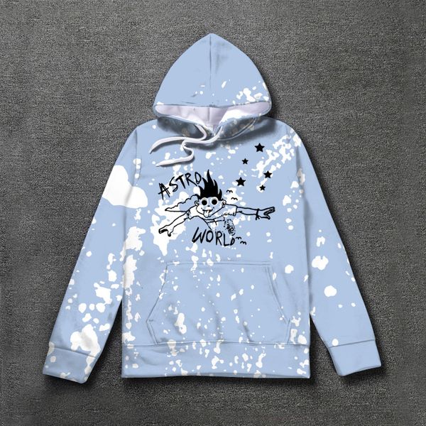 

travis scott astroworld mens hoodie fleece sweatshirts embroidery hip hop pullover new hoodies asian size s-3xl, Black