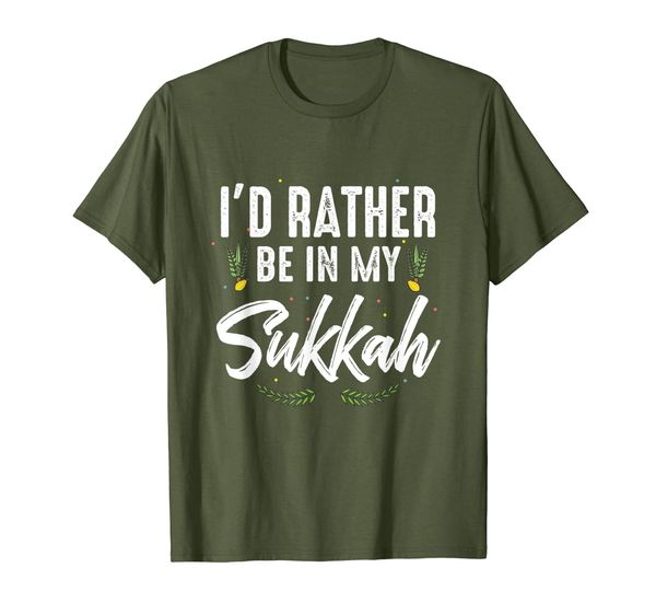 

sukkot jewish gift tee i'd rather be in my sukkah t-shirt, White;black