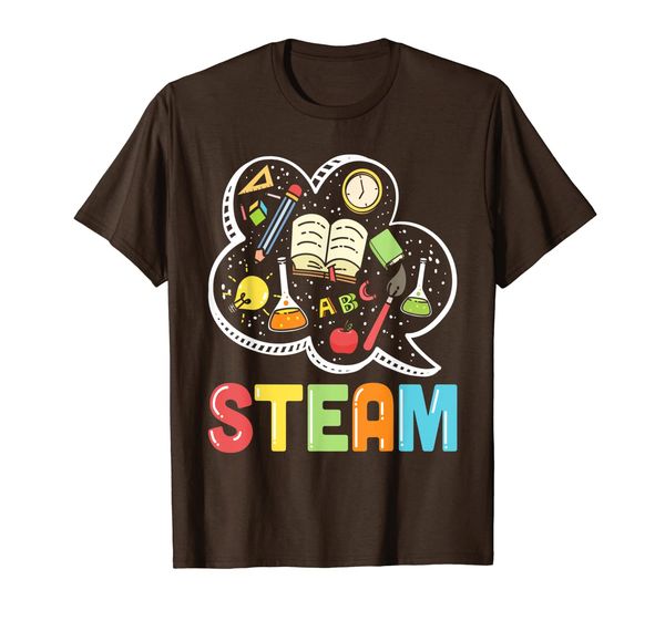 

steam teacher and student back to school stem t-shirt, White;black