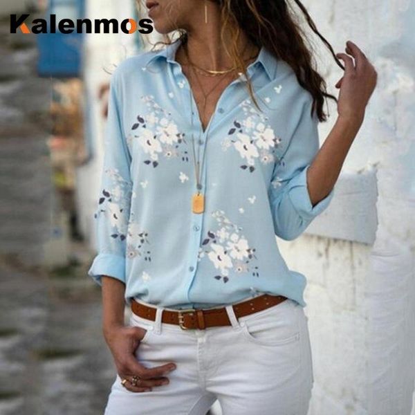 

women's blouses & shirts womens and 2021 floral leopard turn-down collar harajuku beach vacation work shirt blusas mujer de moda, White