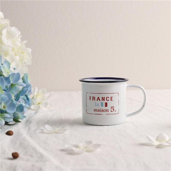 

mugs enamel japanese retro nostalgic french france cup couple's cups kid's mug