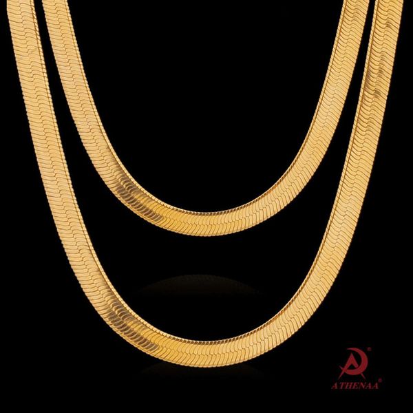 

chain flat snake necklace 18k gold plated chain blade bone necklace copper, Silver